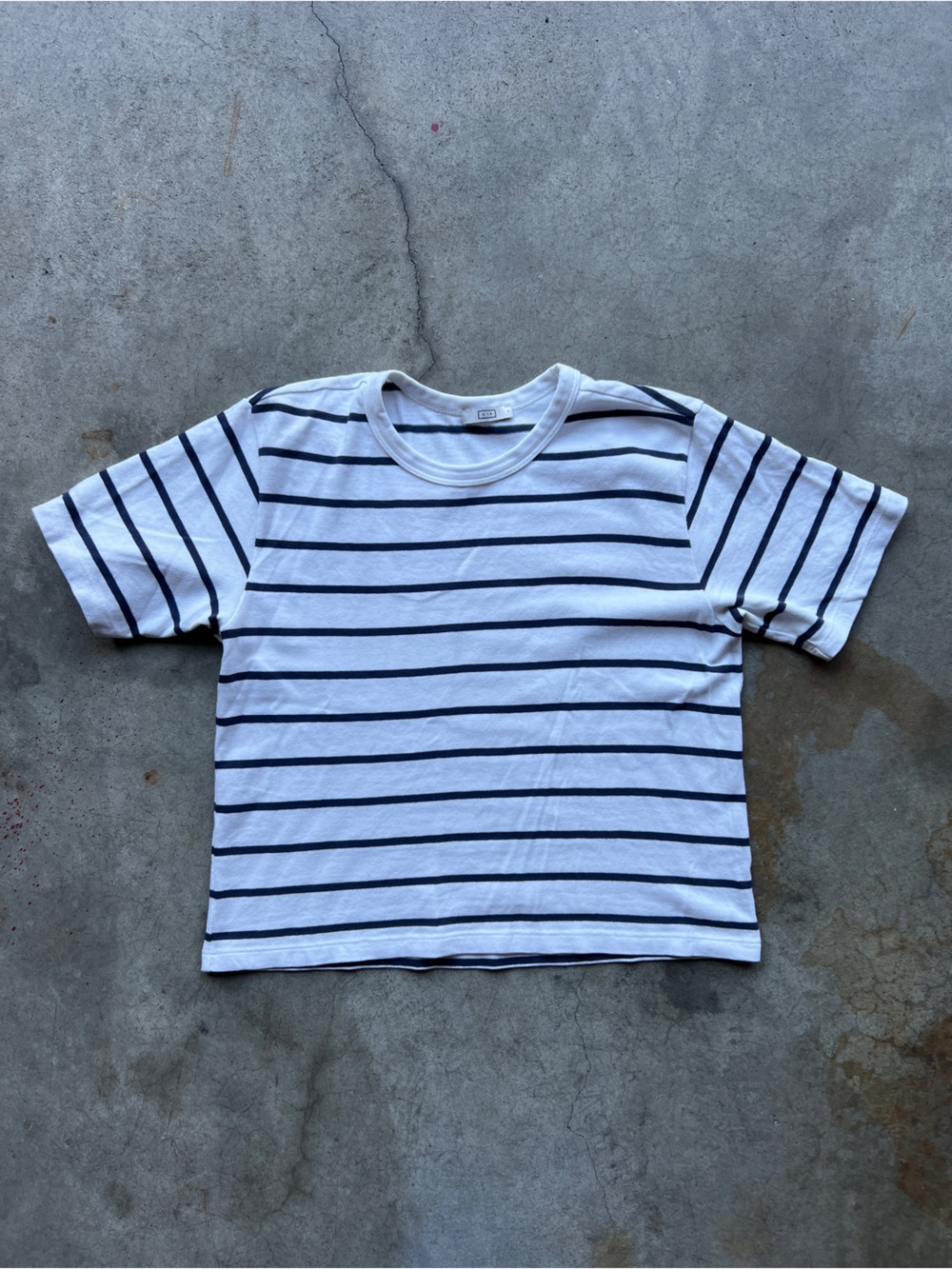 AYR Tee - White & Navy Striped